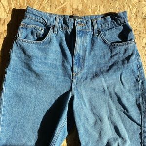 Blue mid-wash high rise ASOS design jeans
